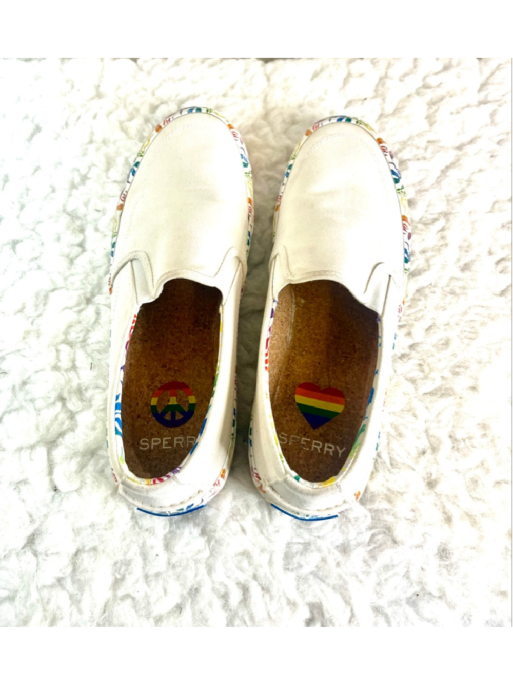 Sperry Men's Striper II Twin Gore Pride Rainbow SlipOn Boat Shoe Sneakers Size 9 - Picture 2 of 8